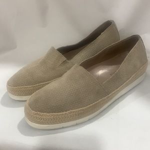DONALD J. PLINER Nubuck Suede Basketweave Espadrille Flat Slip On Sneakers